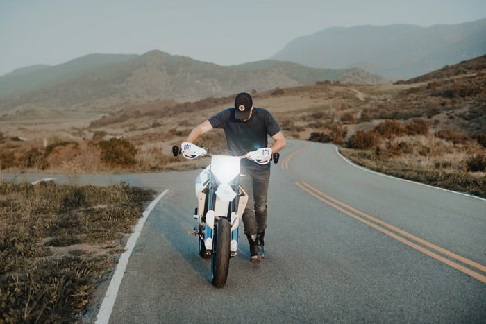 tall motorcycle rider