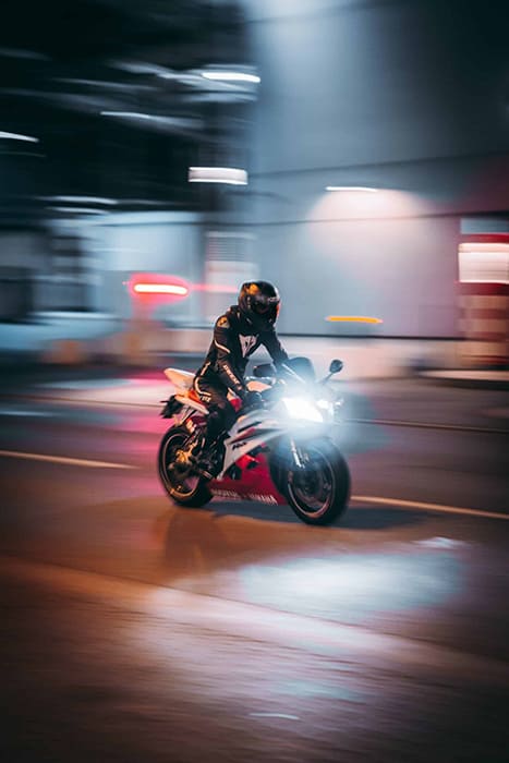 motorcycle riding at night